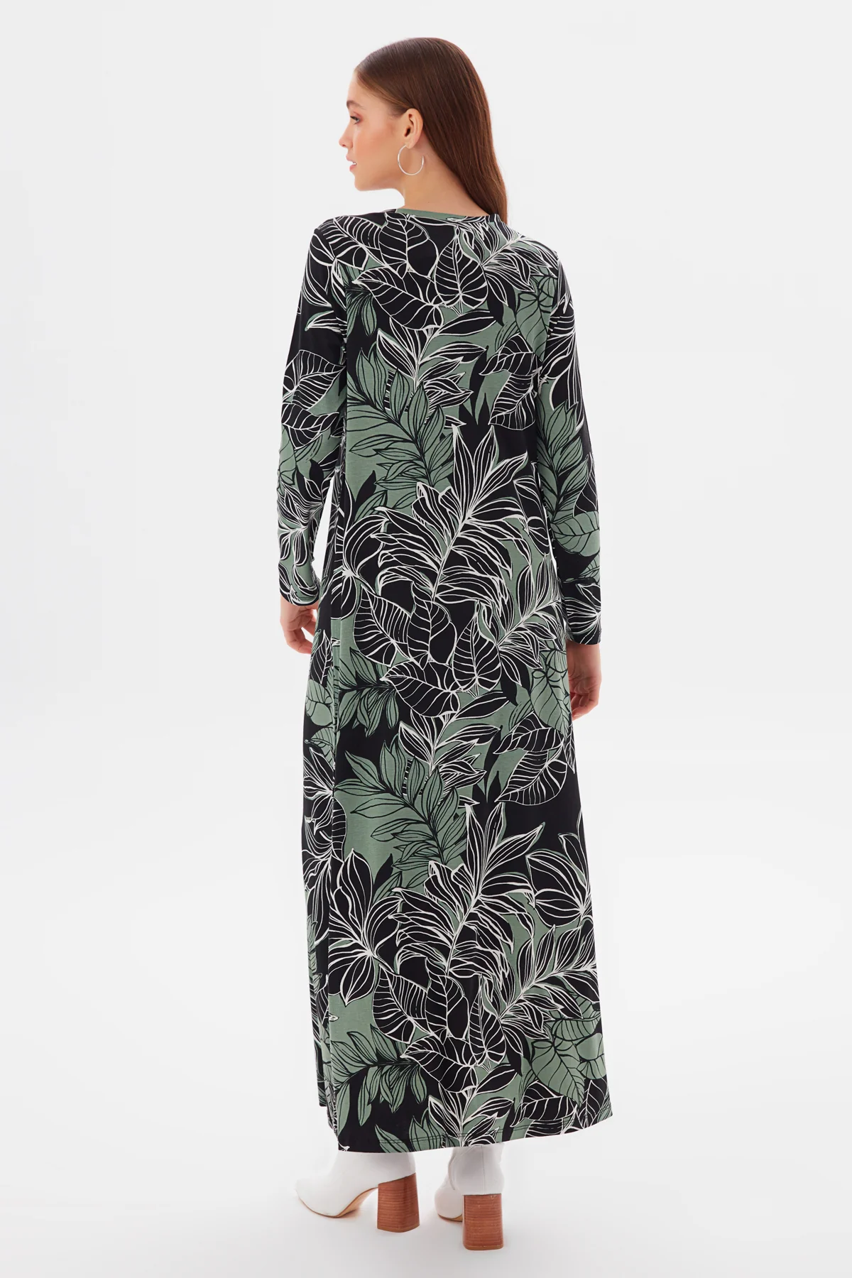 MUNI MUNI - Printed Long Viscose Dress - green - Image 3