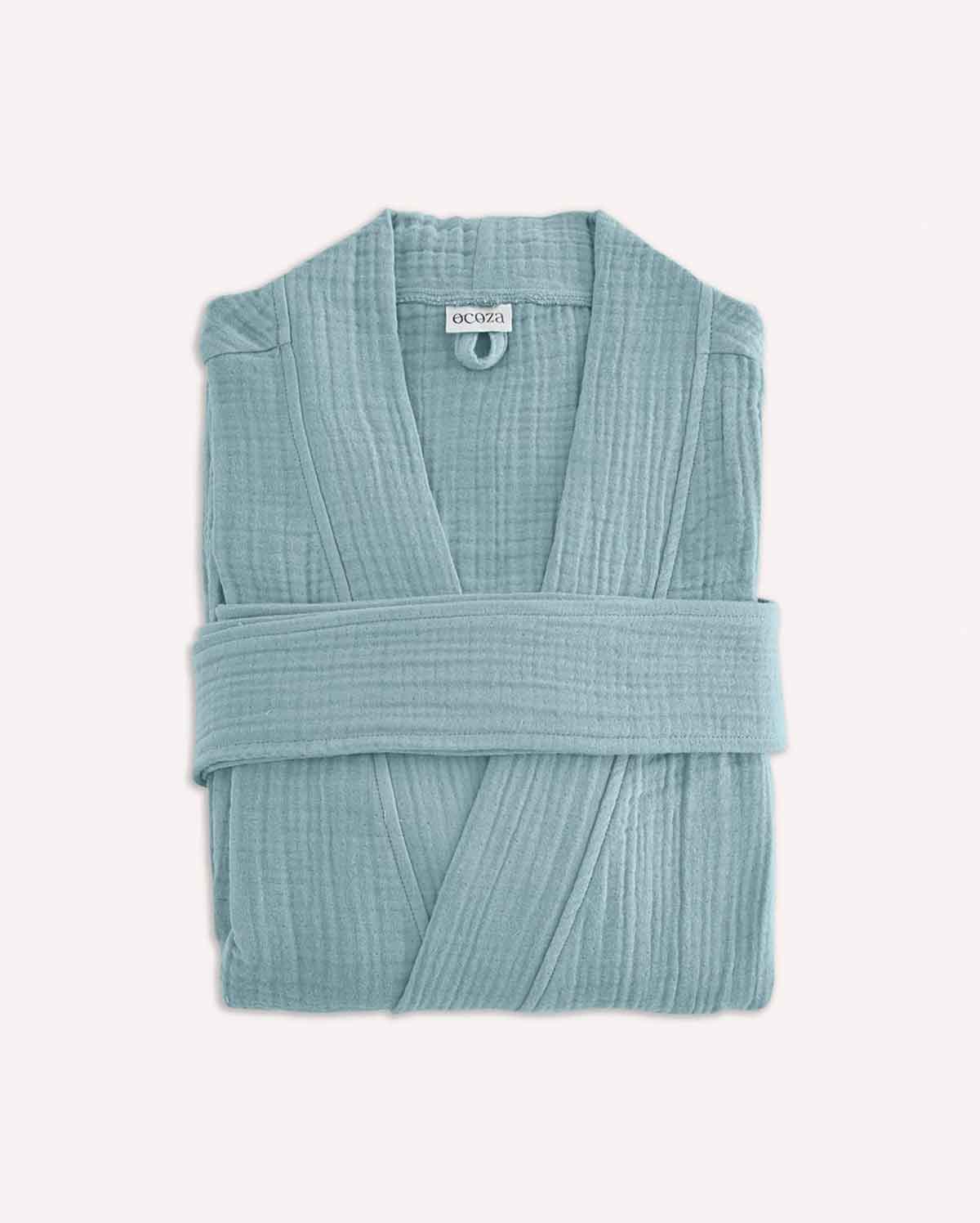 Muslin Cotton Bathrobe - Nile Green - Image 9