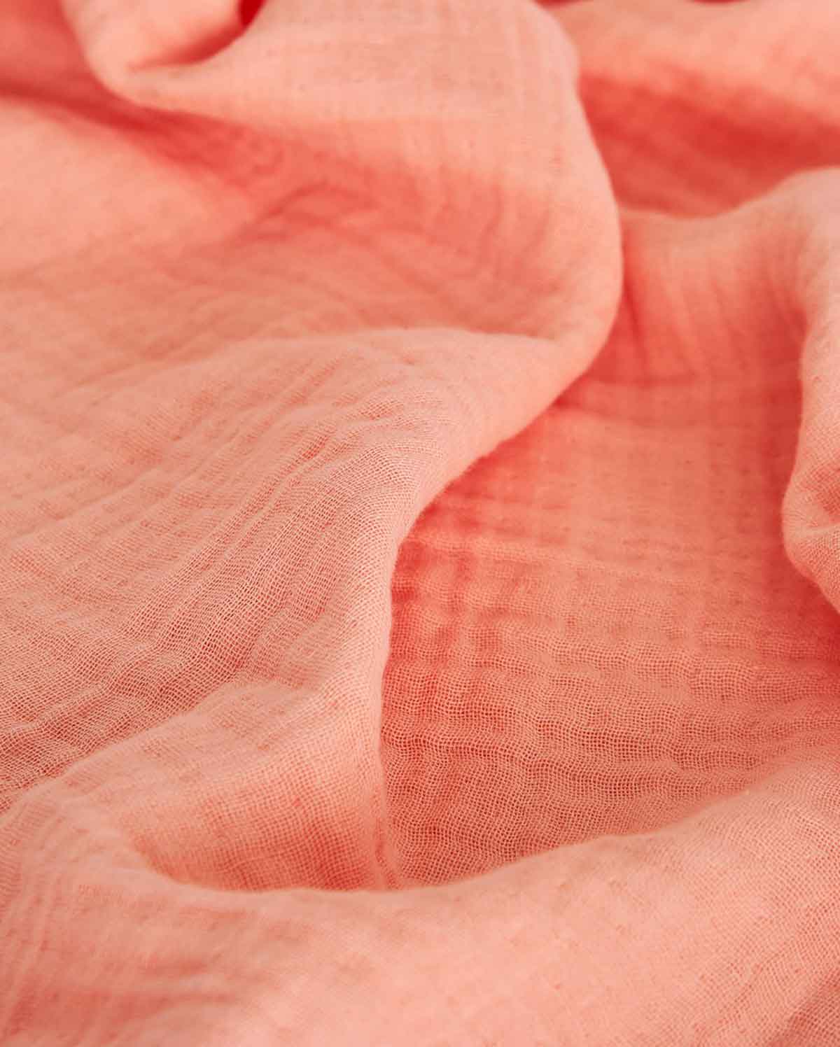 Muslin Cotton Bathrobe - Peach - Image 5
