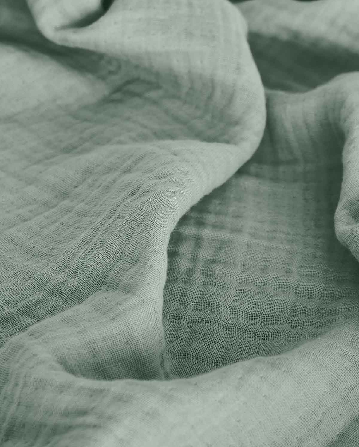 Muslin Cotton Bathrobe - Sage Green - Image 5