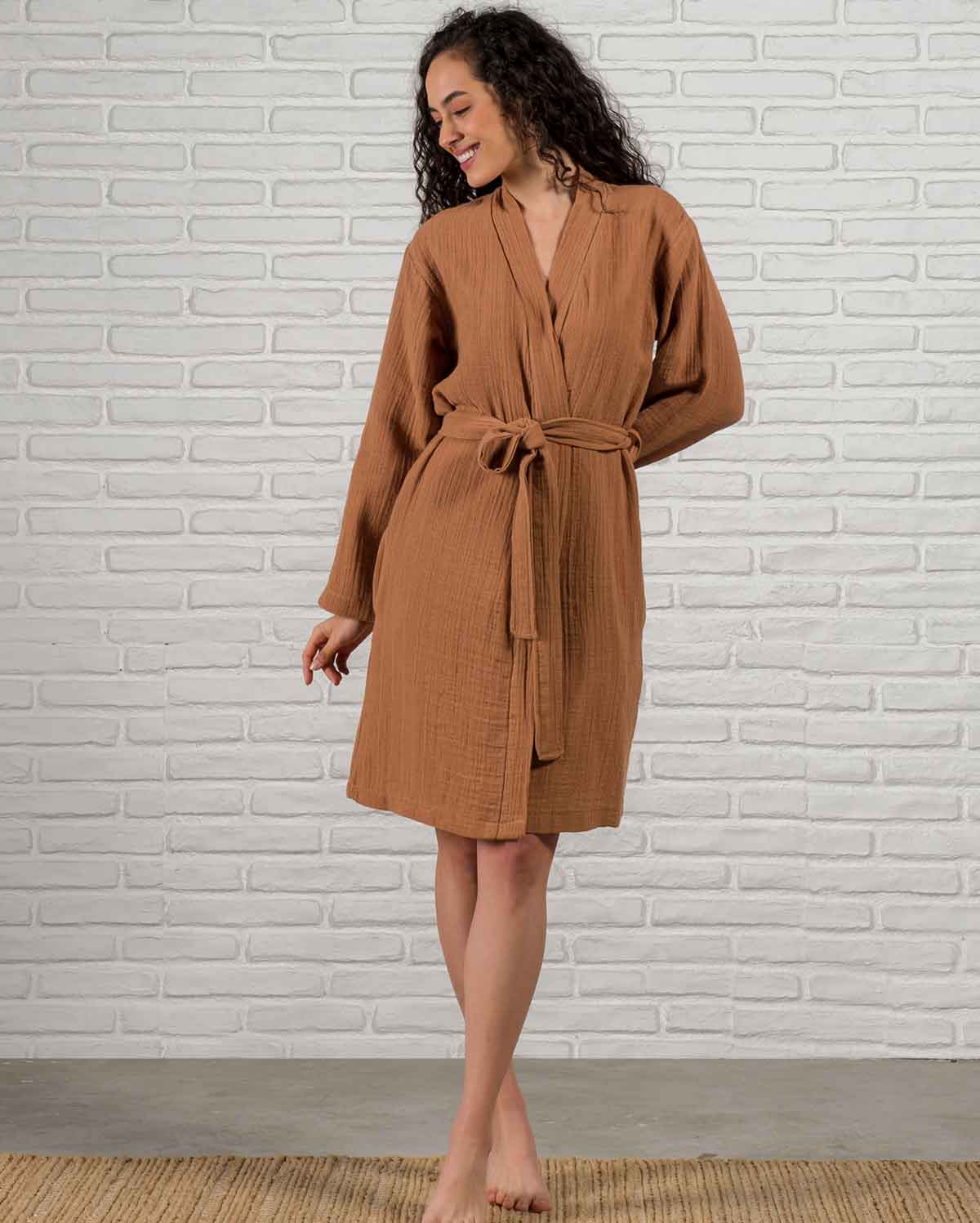 Muslin Cotton Bathrobe - Sunset - Image 3