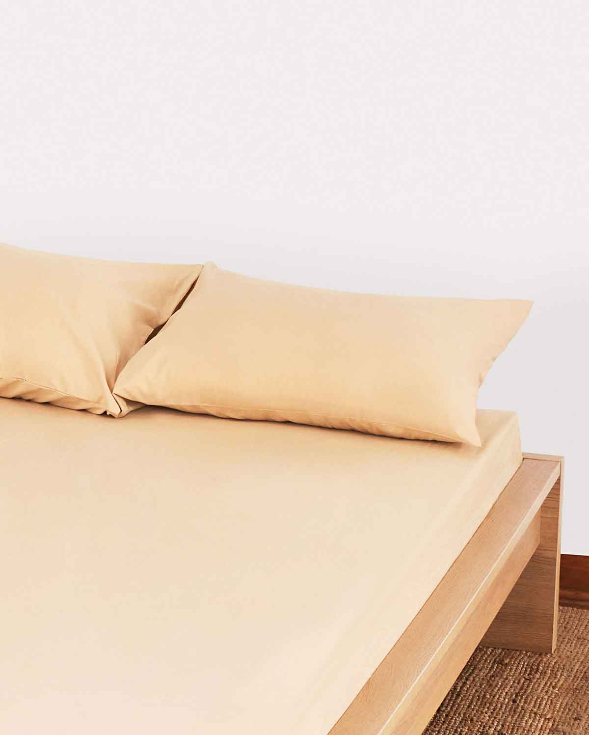 Classic Percale Fitted Sheet - Creme Brule - Image 2
