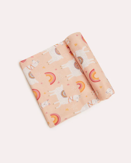 Pink Lama Muslin Baby Cloth - Pink - Image 4