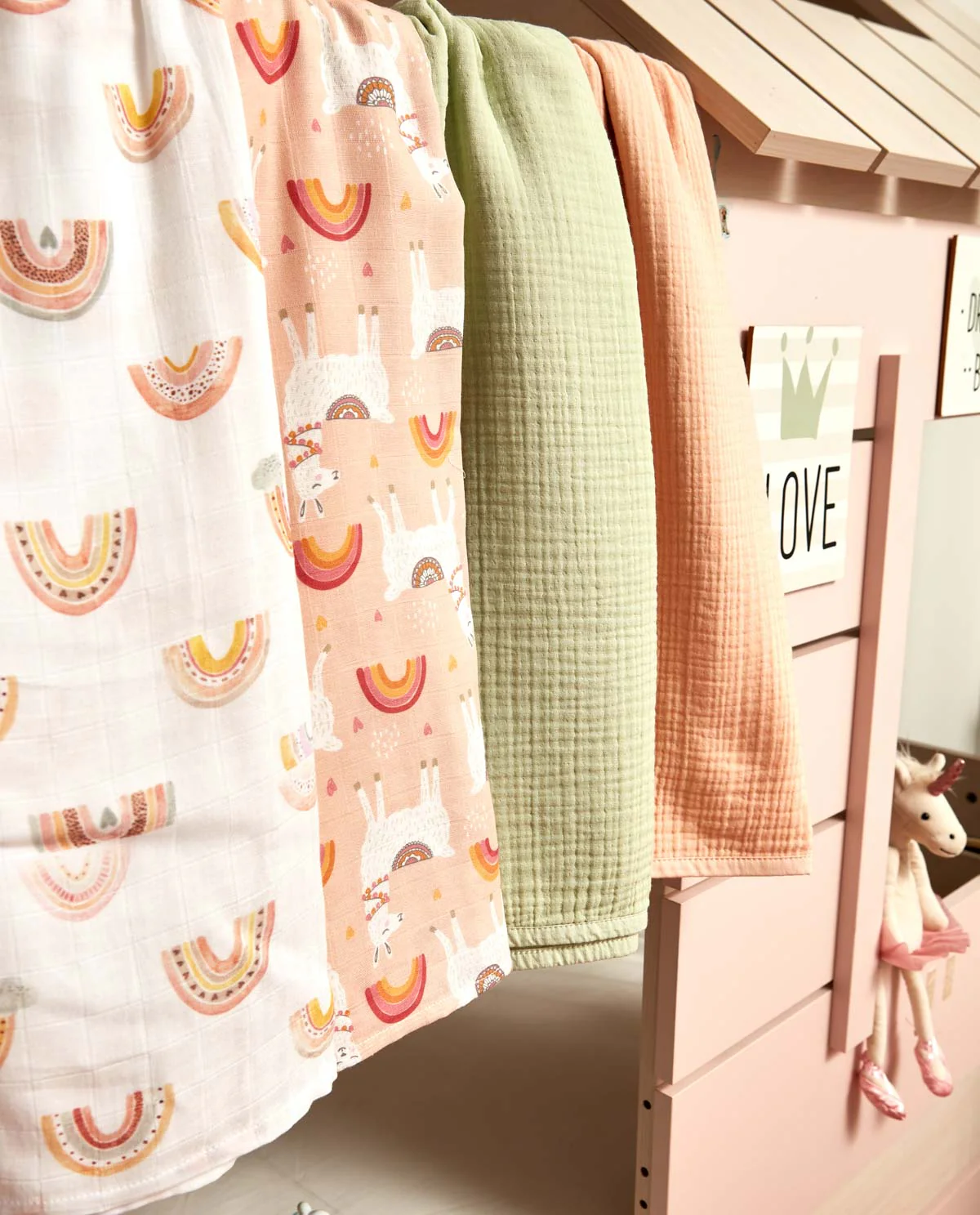 Pink Lama Muslin Baby Cloth - Pink - Image 7
