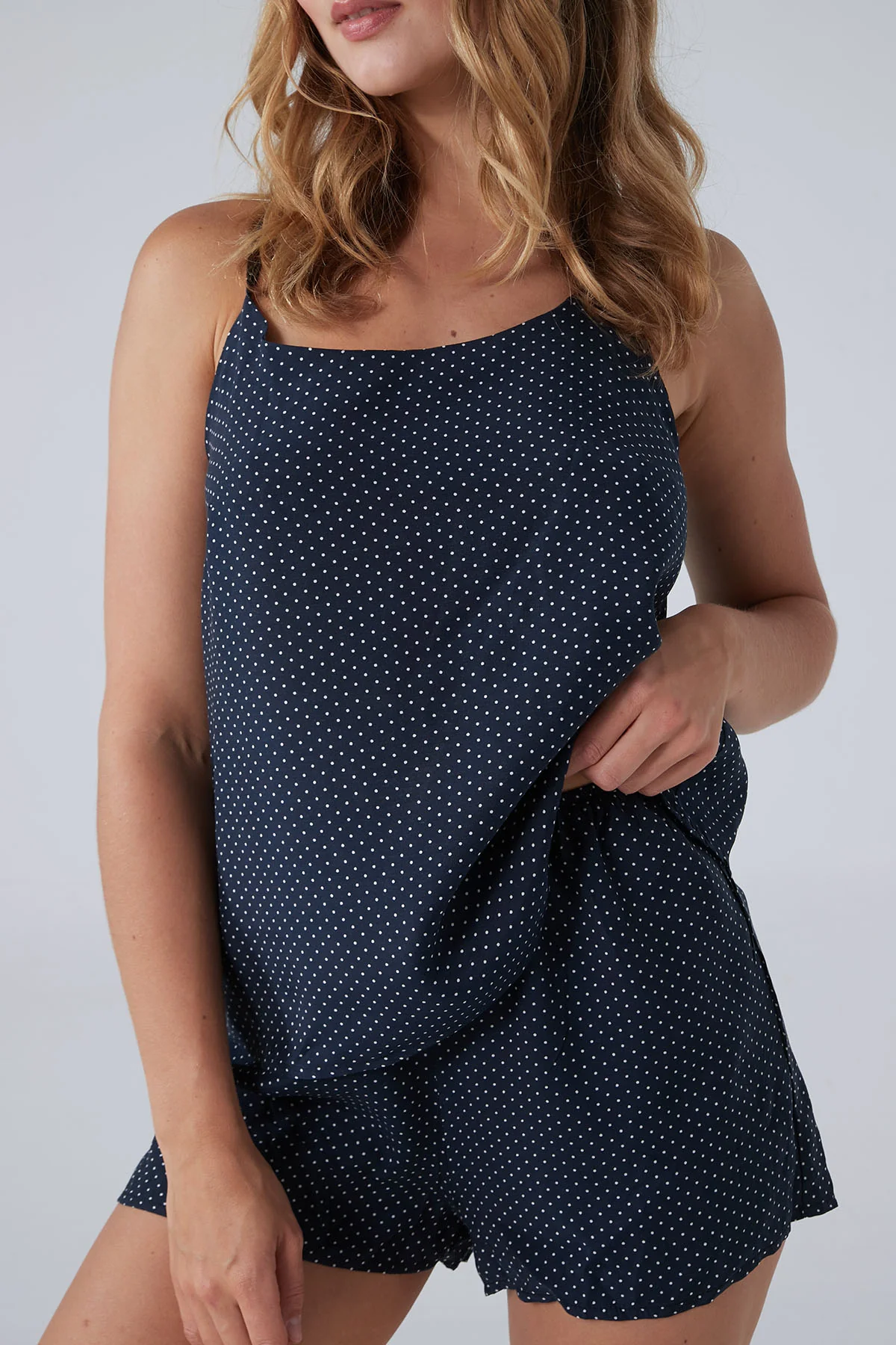 Printed Short Pyjama Set - Navy Blue - Image 3
