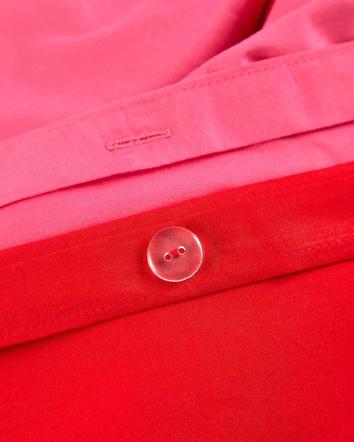 Reversible Percale Bedding Set - Fuchsia & Red - Image 15
