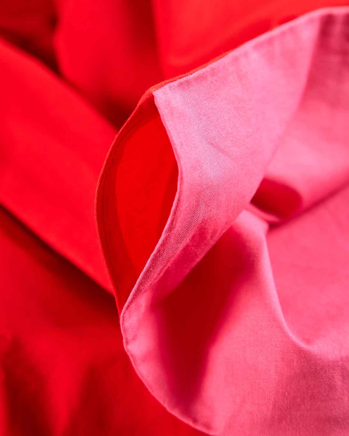 Reversible Percale Bedding Set - Fuchsia & Red - Image 17