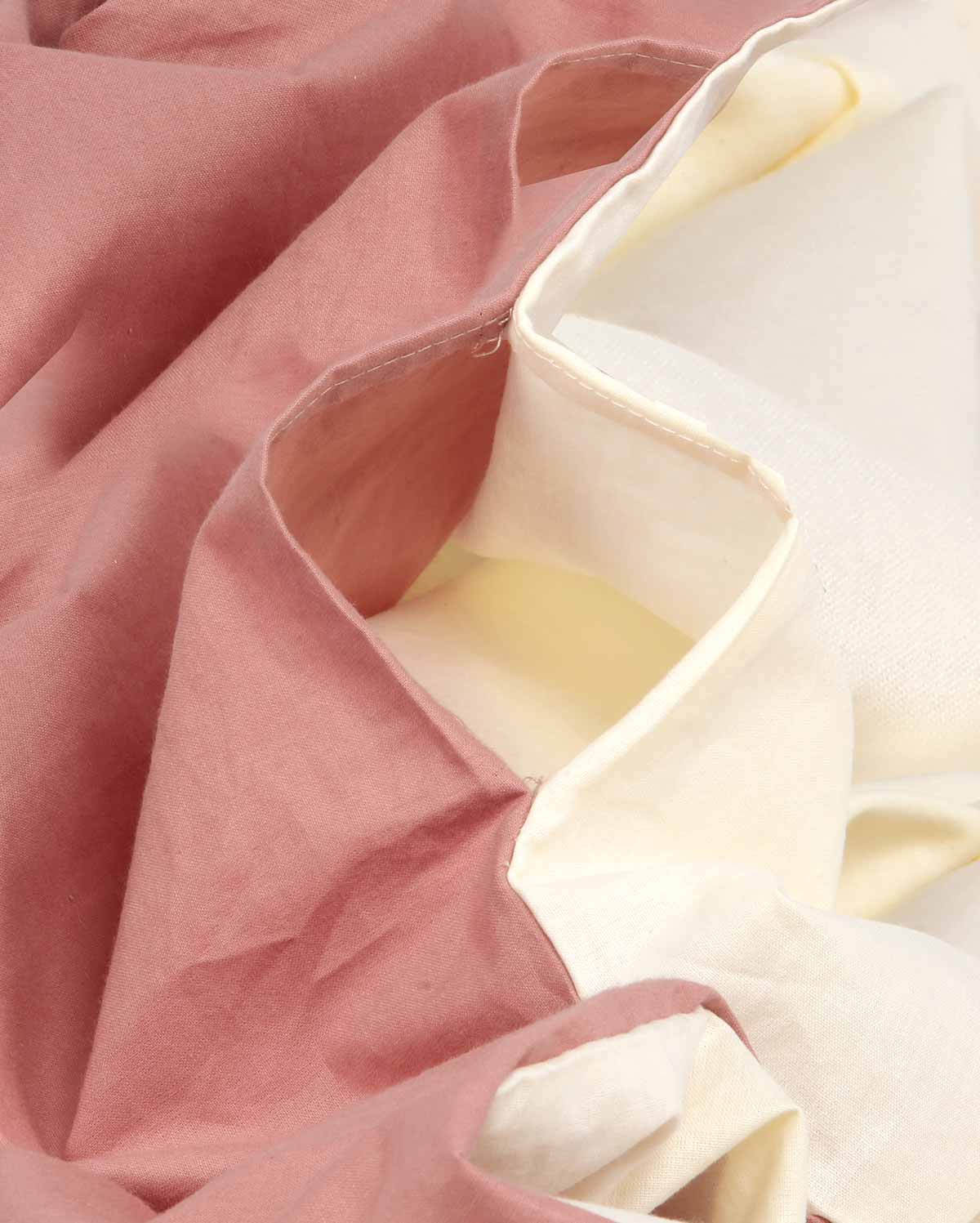 Reversible Percale Bedding Set - Peach & Ecru - Image 10