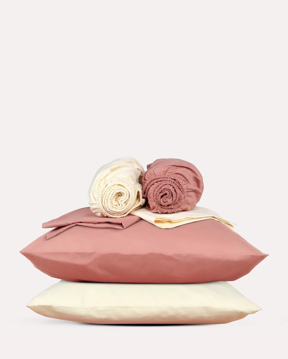 Reversible Percale Bedding Set - Peach & Ecru - Image 11