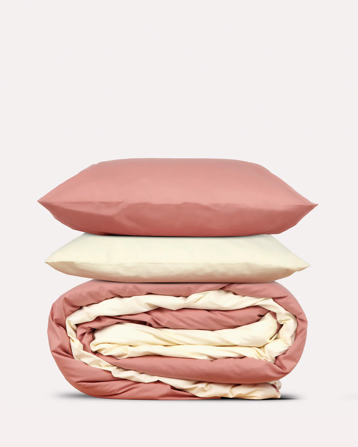 Reversible Percale Bedding Set - Peach & Ecru - Image 13