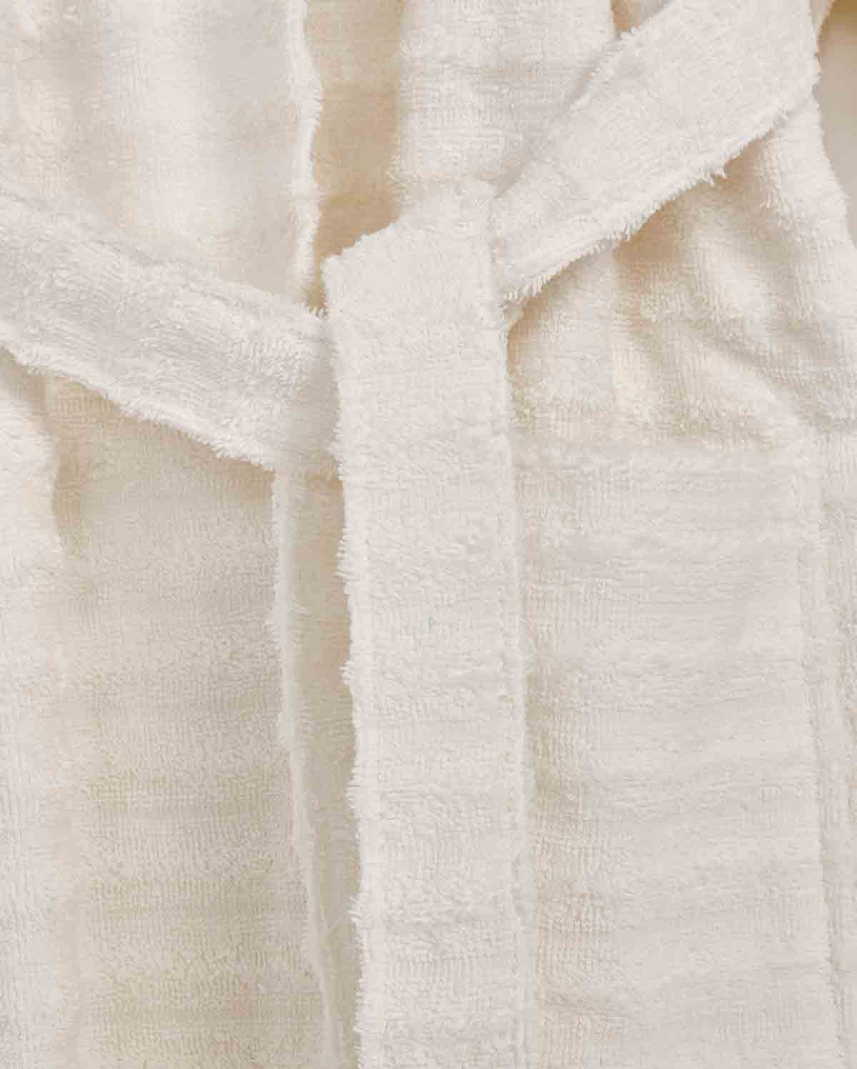 Ribbed Cotton Bathrobe - Cream - Image 3