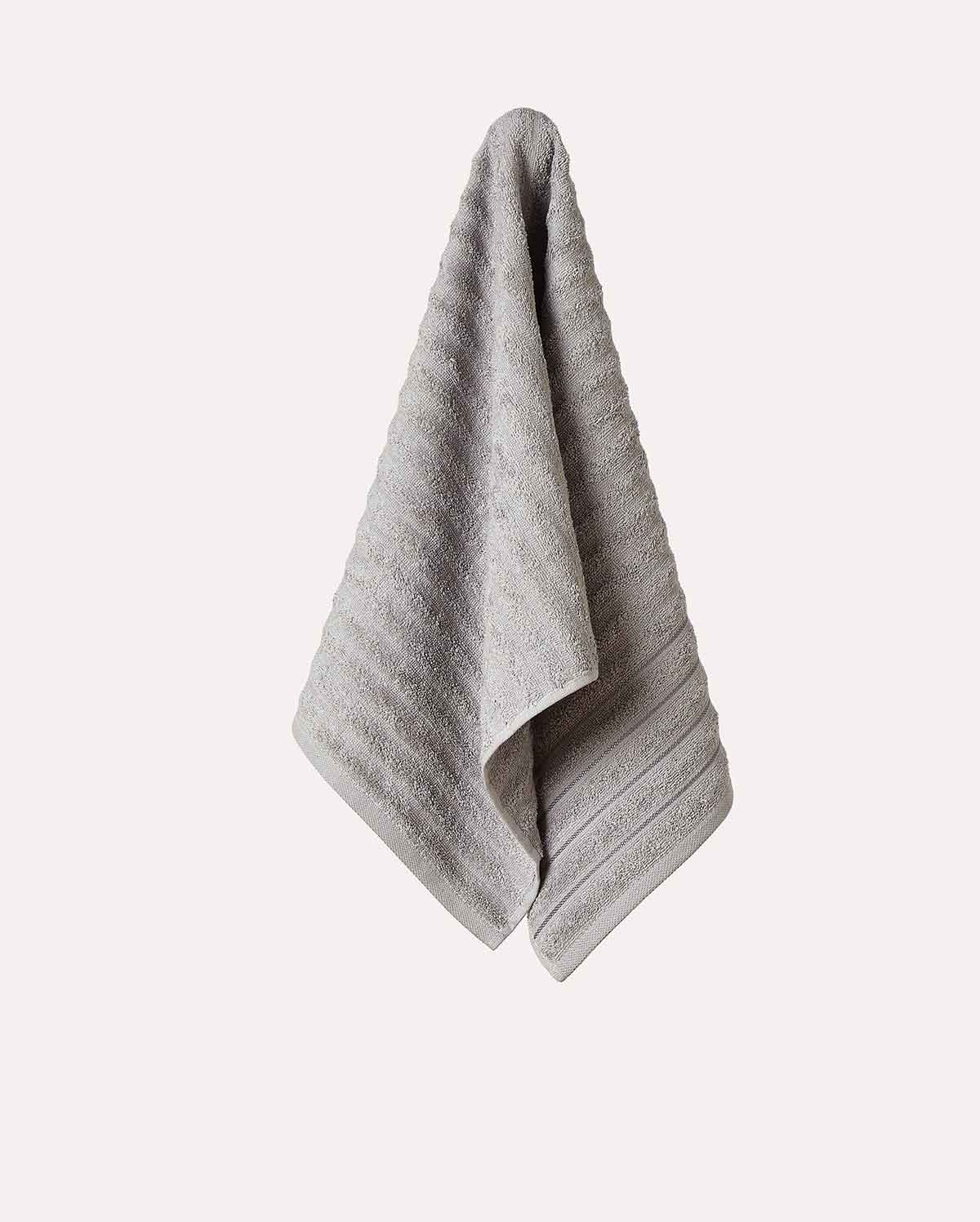 Cotton Ribbed Towel Set - Dark Grey (2 Towels) - Image 11