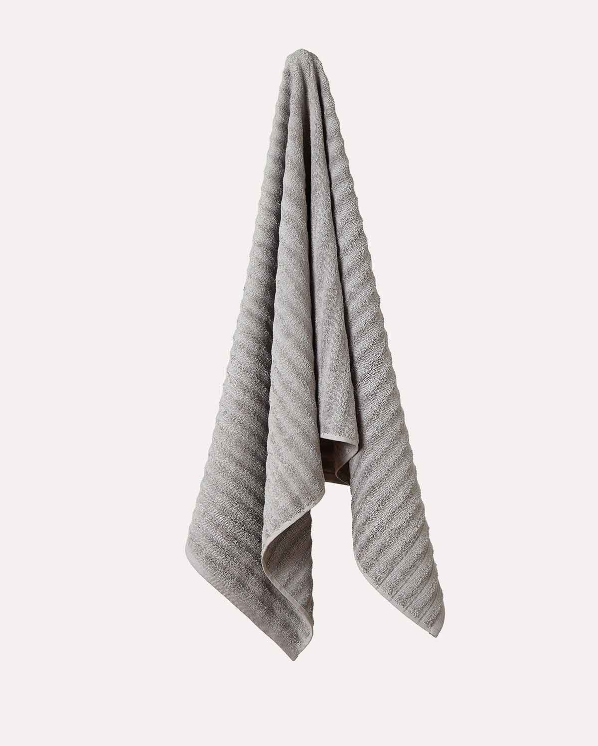 Cotton Ribbed Towel Set - Dark Grey (2 Towels) - Image 12