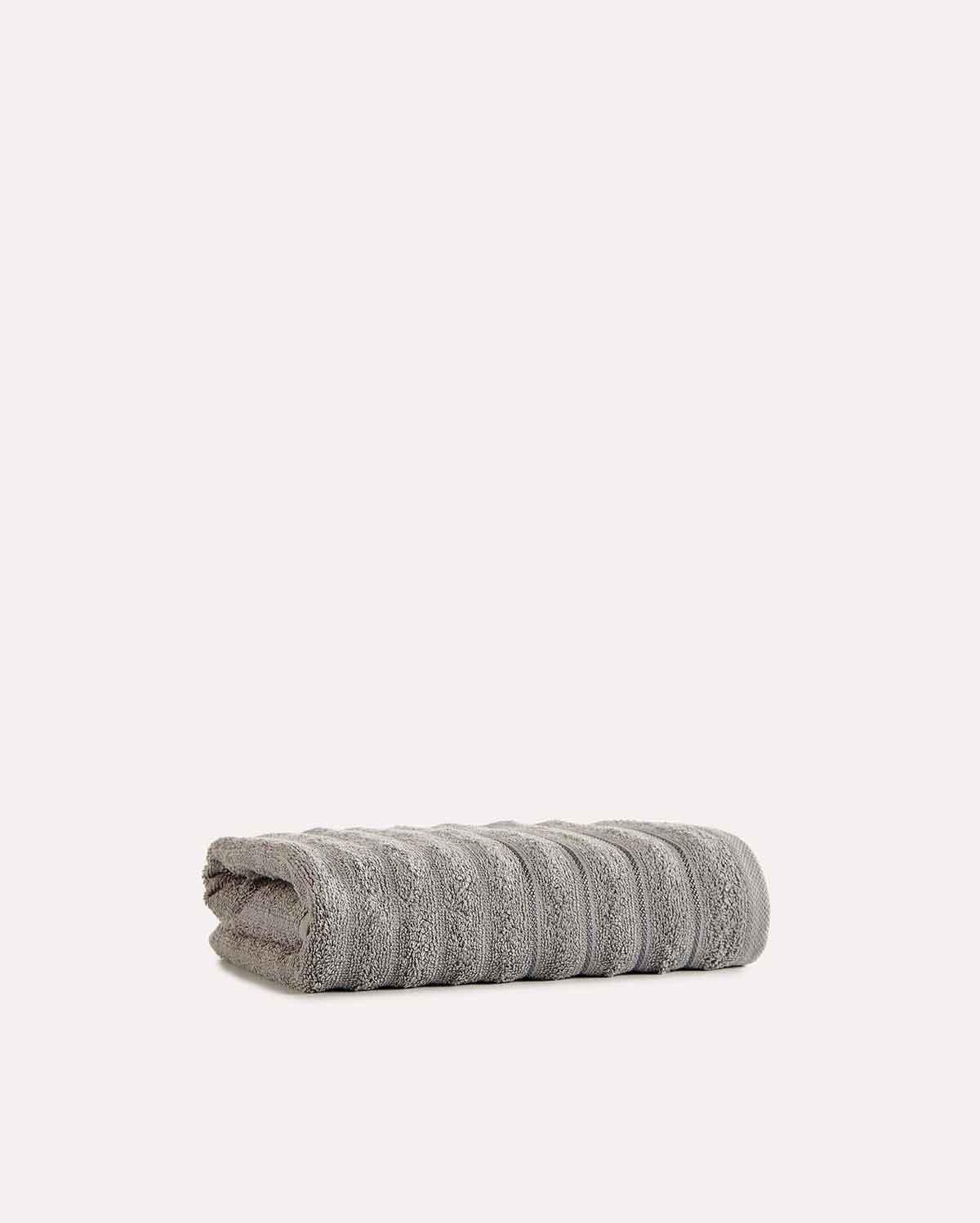 Cotton Ribbed Towel Set - Dark Grey (2 Towels) - Image 3