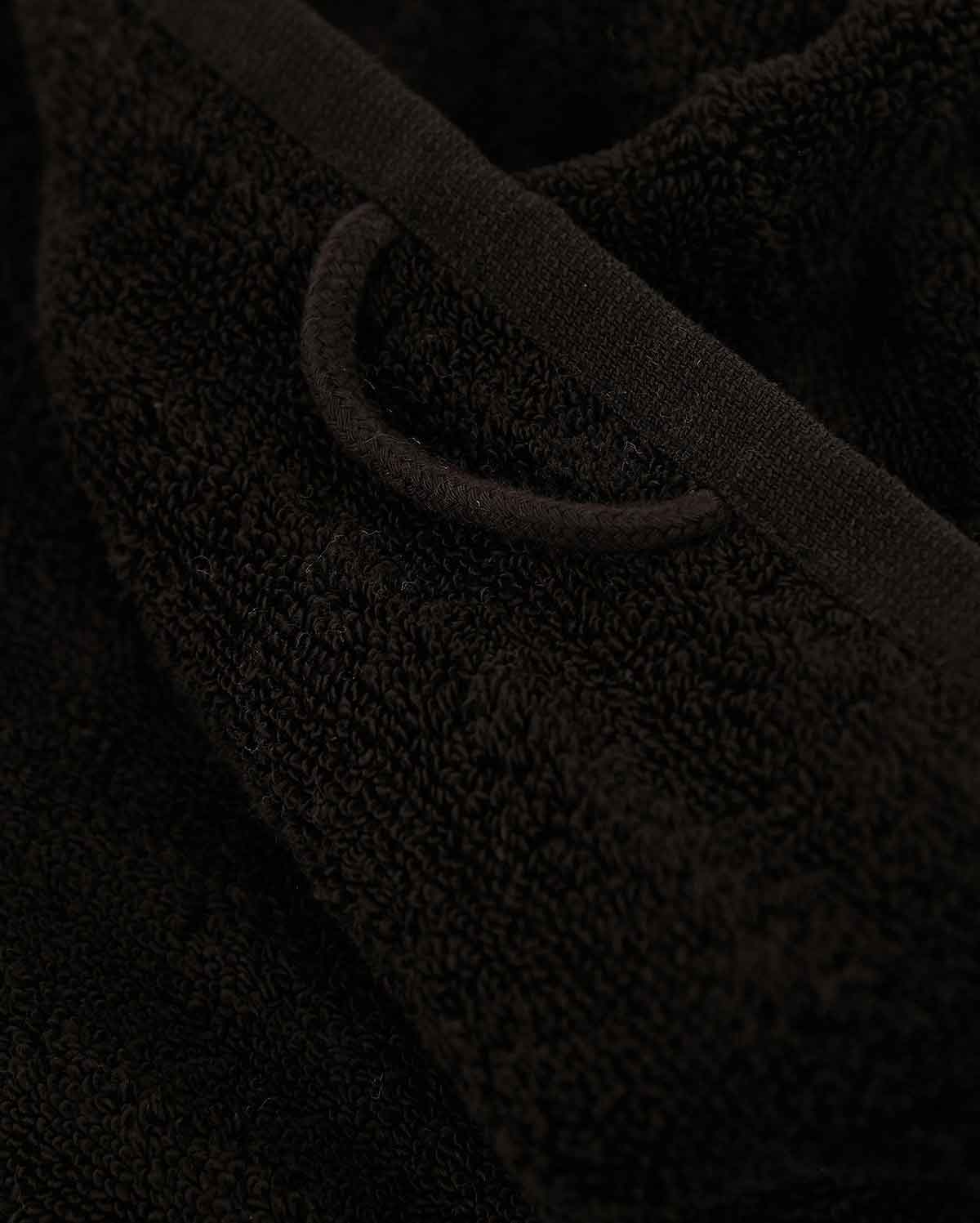 Ribbed Soft Cotton Towel Set - Black (3 Towels) - Image 4