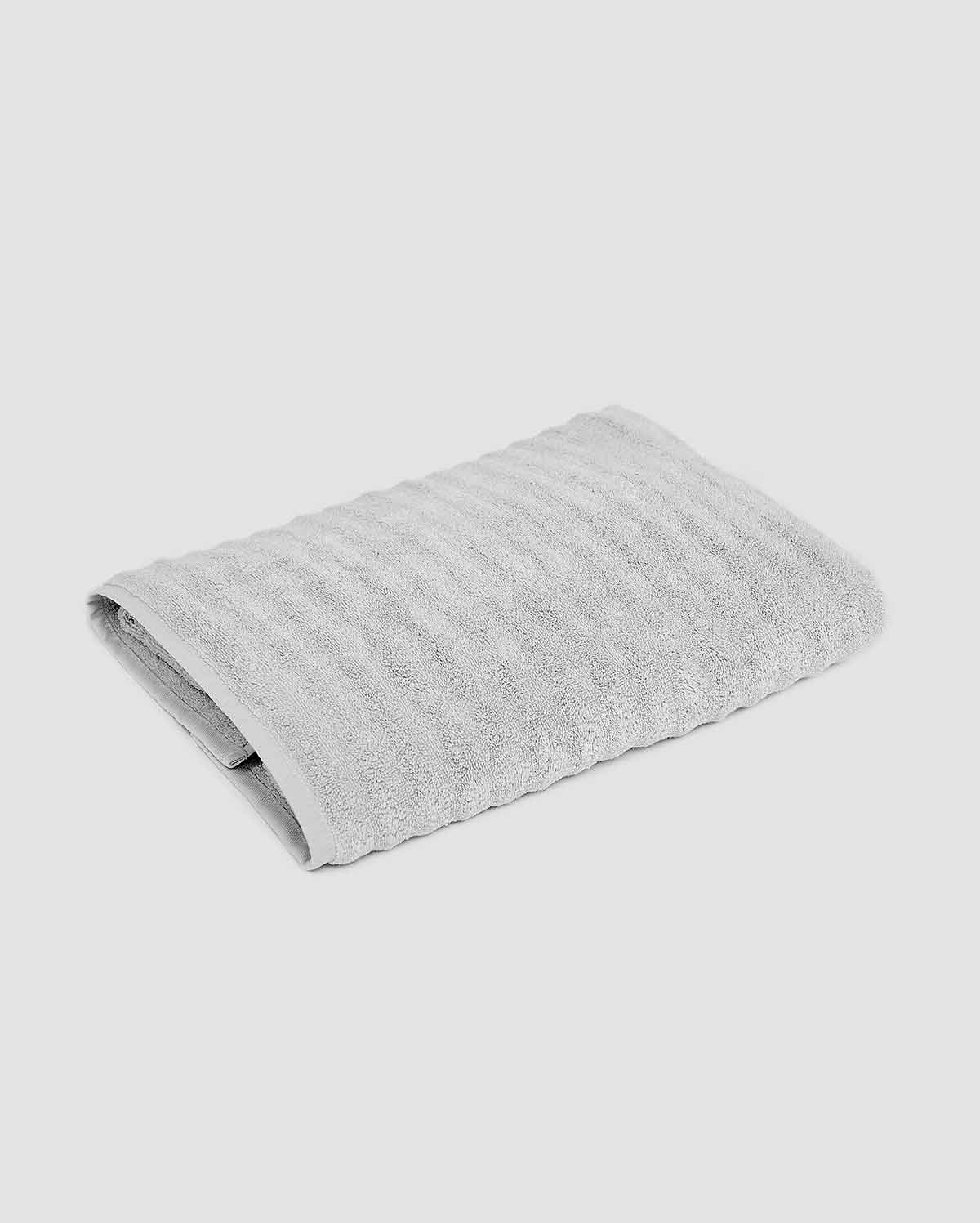Ribbed Soft Cotton Towel Set - Grey (3 Towels) - Image 7