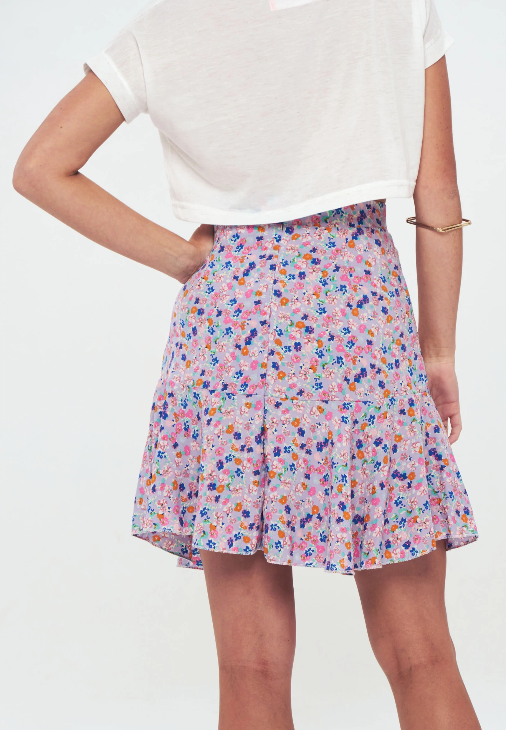 RUFFLE - Printed Mini Skirt - blue pink - Image 3