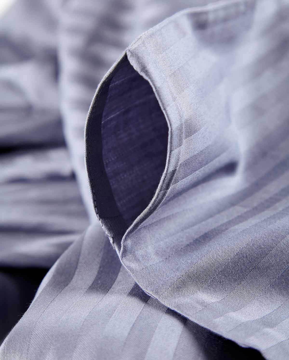 Sateen Stripe - Core Bedding Set (Flat) - Dark Grey - Image 7