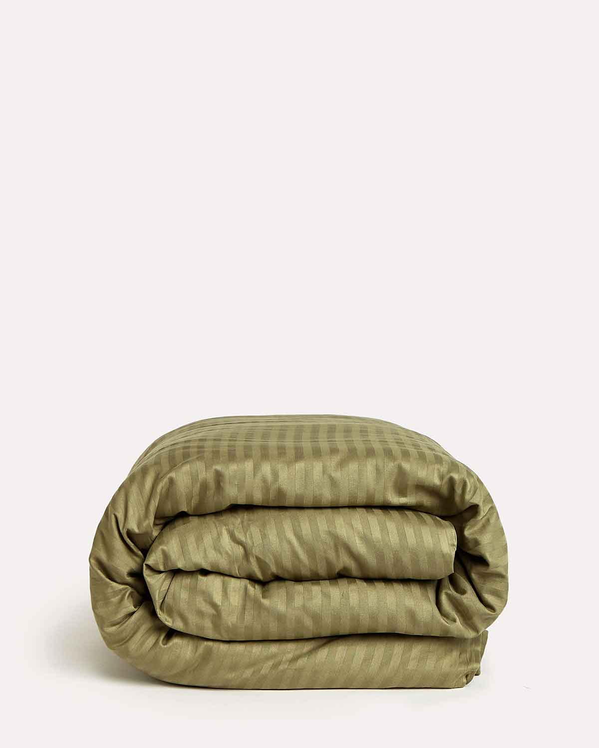 Sateen Stripe - Core Bedding Set (Flat) - Oil Green - Image 3