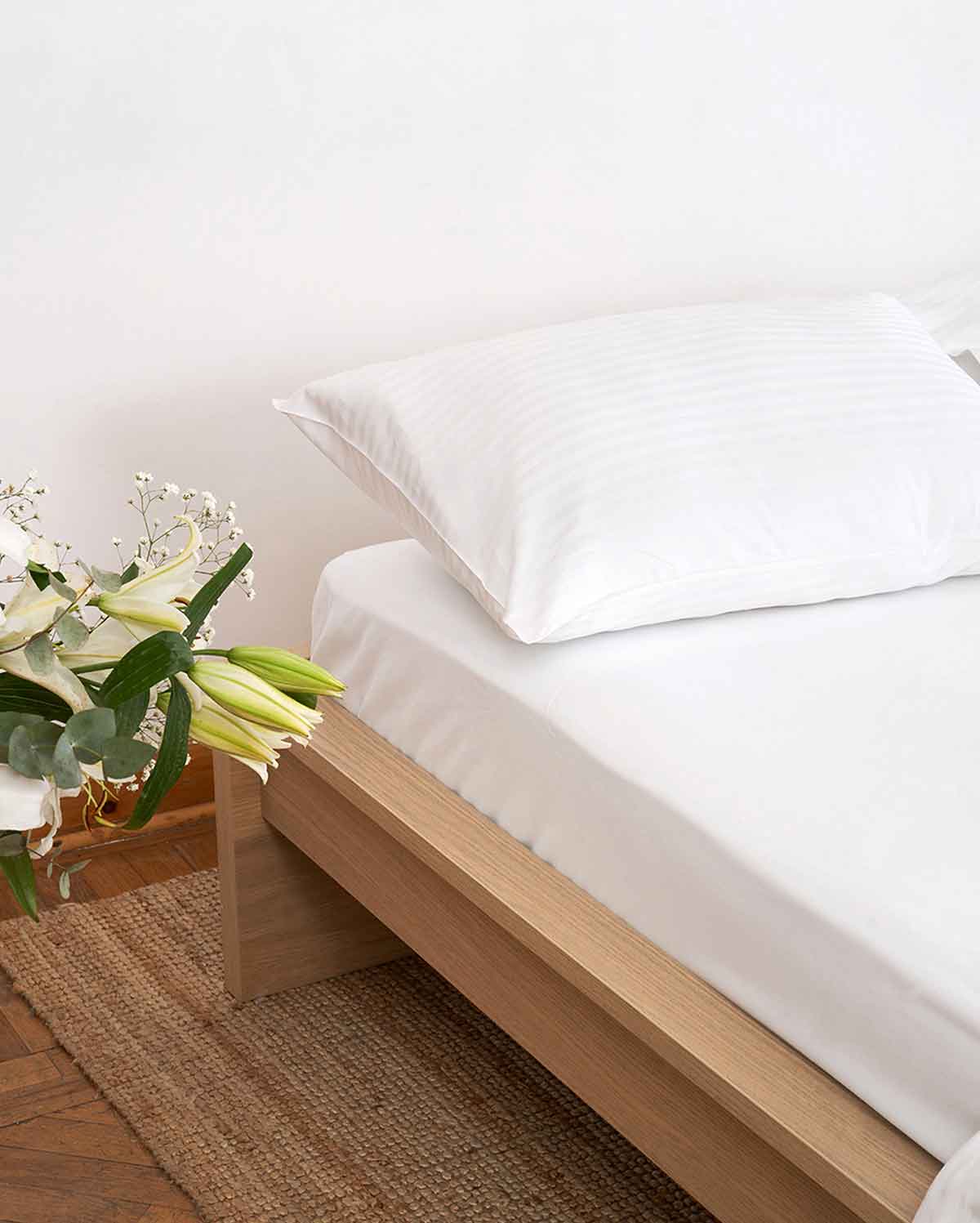 Sateen Stripe - Core Bedding Set (Flat) - White - Image 3
