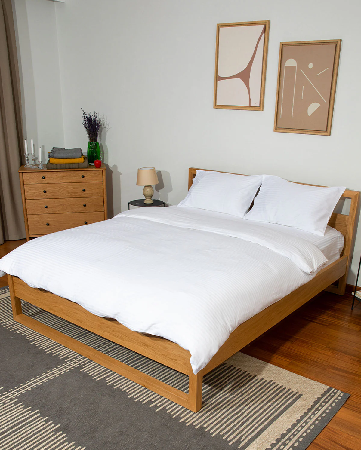 Sateen Stripe - Core Bedding Set (Flat) - White - Image 4