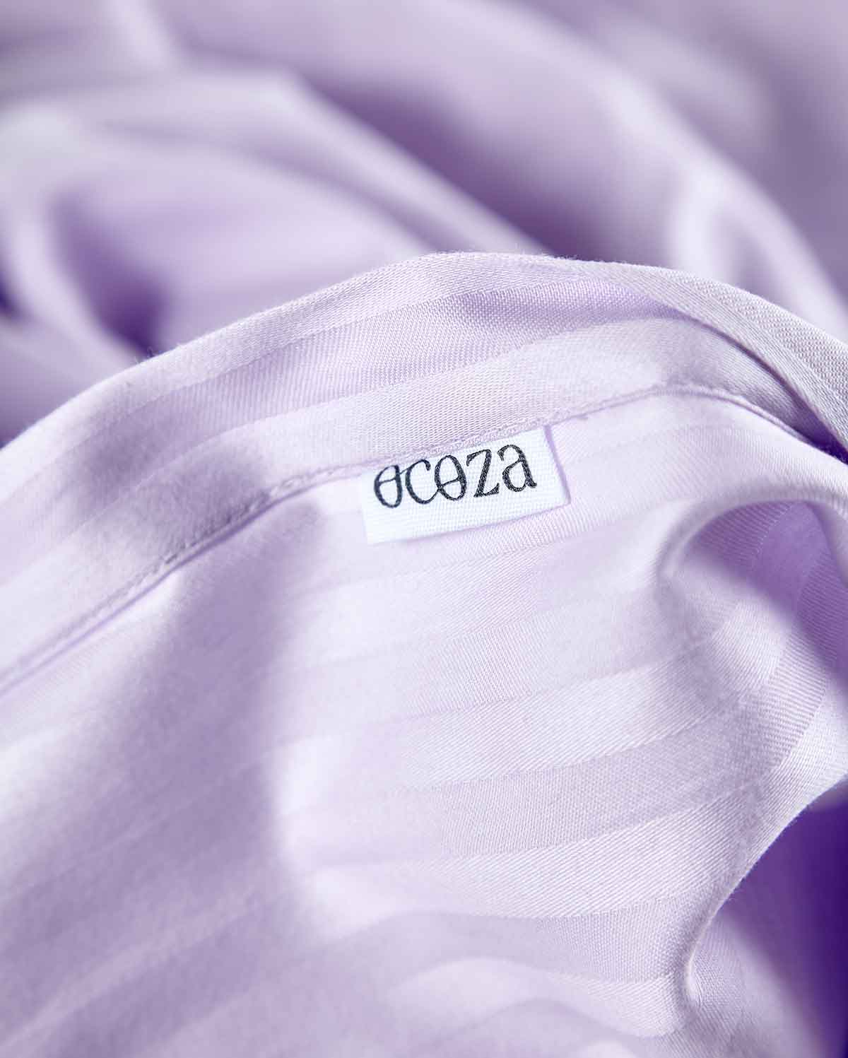 Sateen Stripe - Core Bedding Set - Lilac & Grey - Image 5
