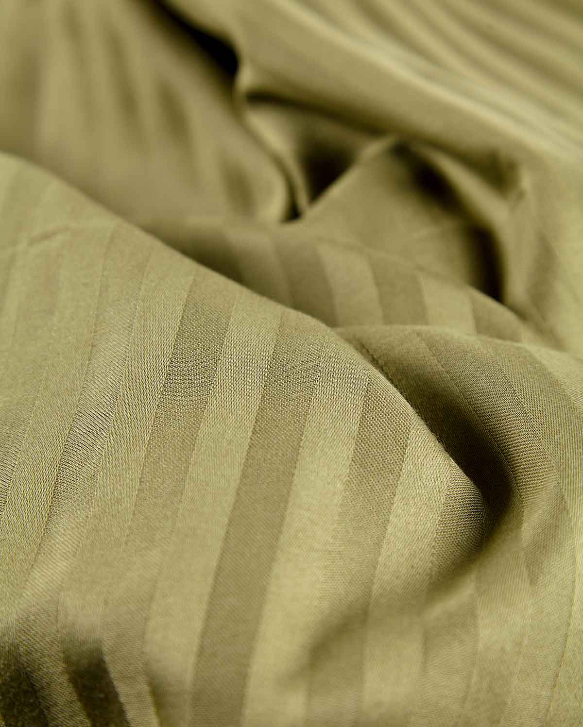 Sateen Stripe - Core Bedding Set - Oil Green & White - Image 9