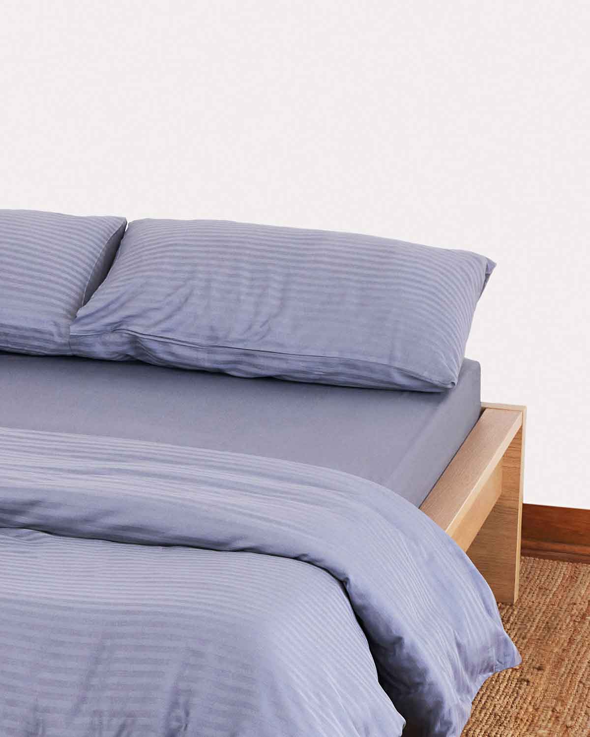 Sateen Stripe - Duvet Cover Set - Dark Grey - Image 2