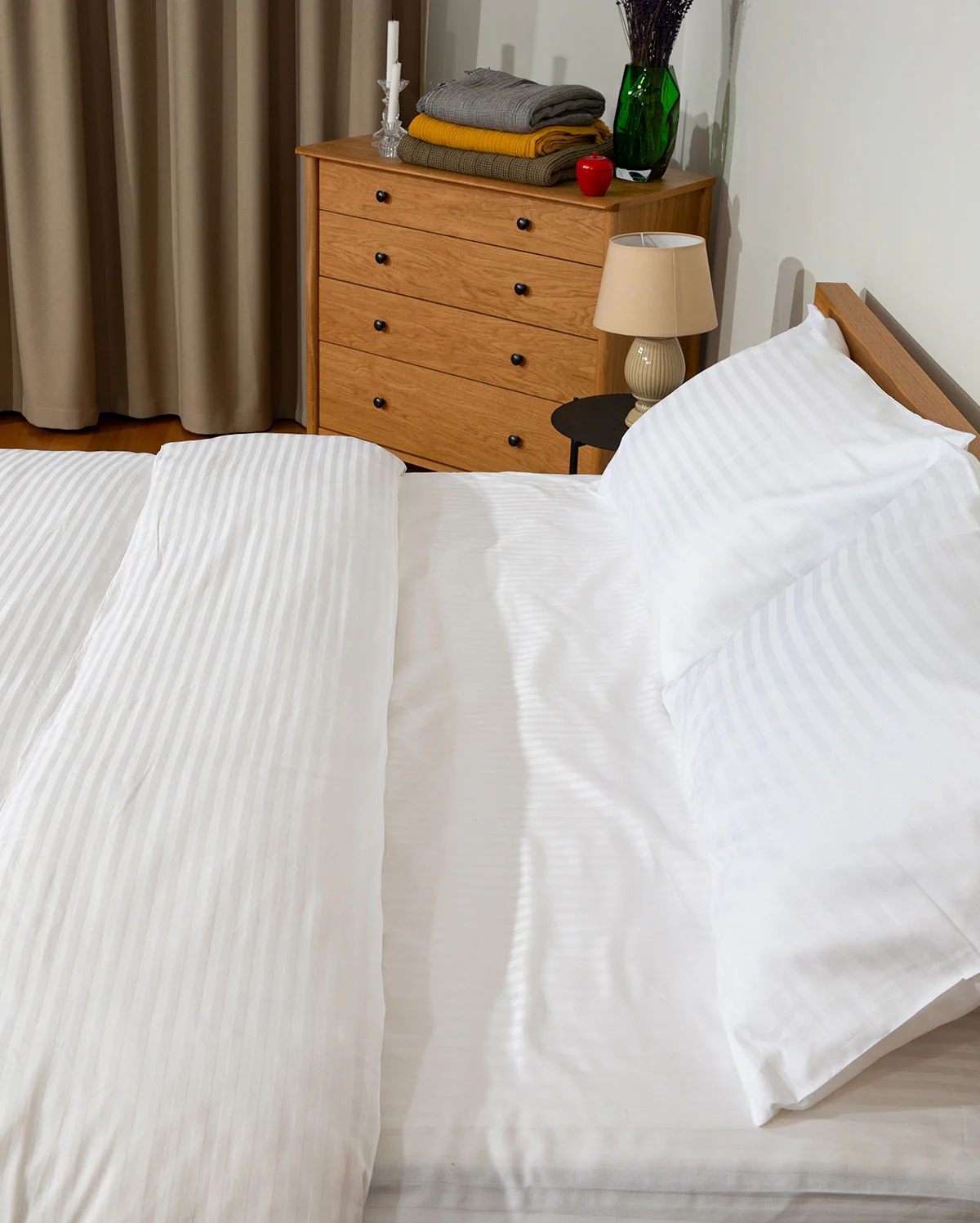 Sateen Stripe - Duvet Cover Set - White - Image 5