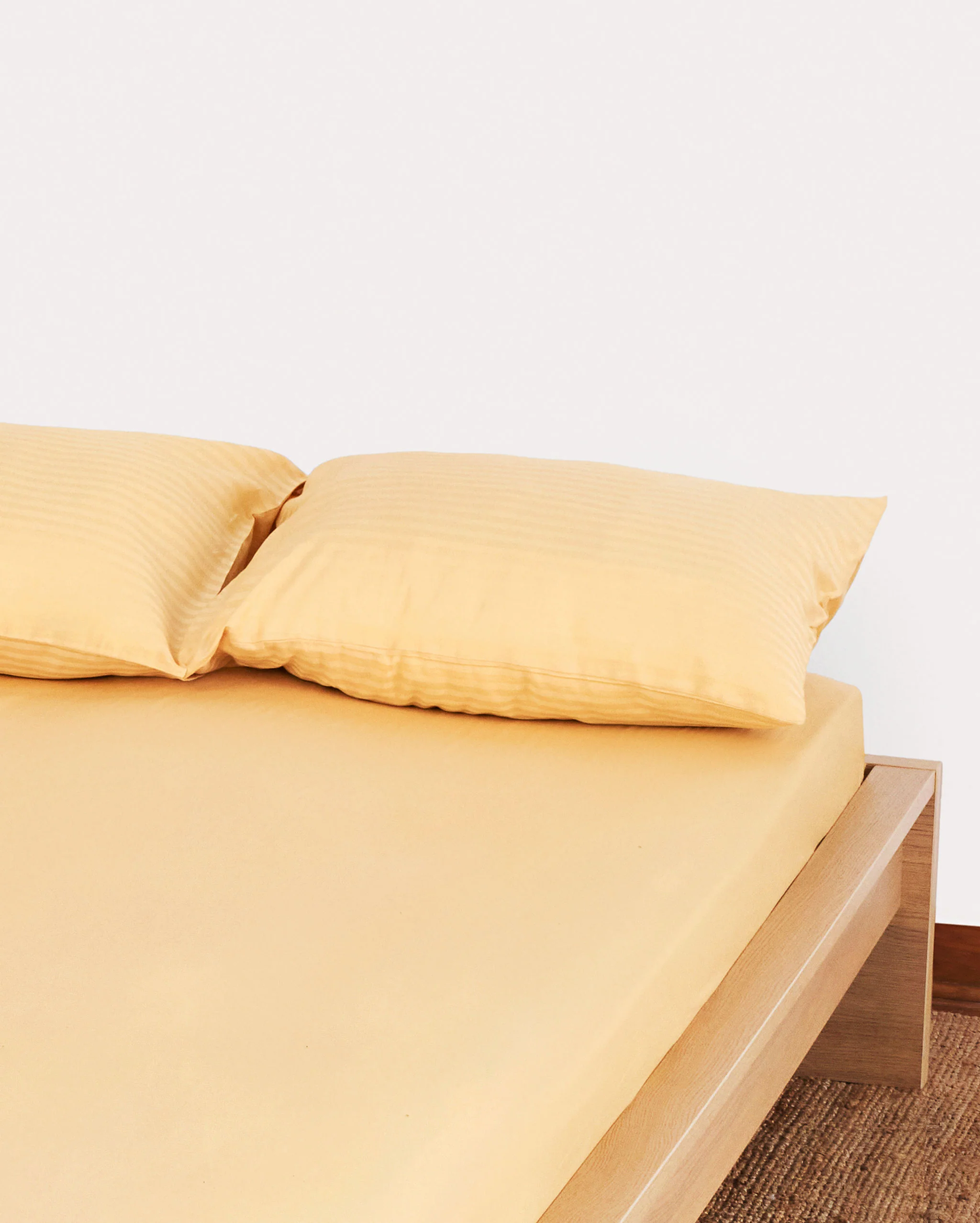 Sateen Stripe Flat Sheet - Gold - Image 2