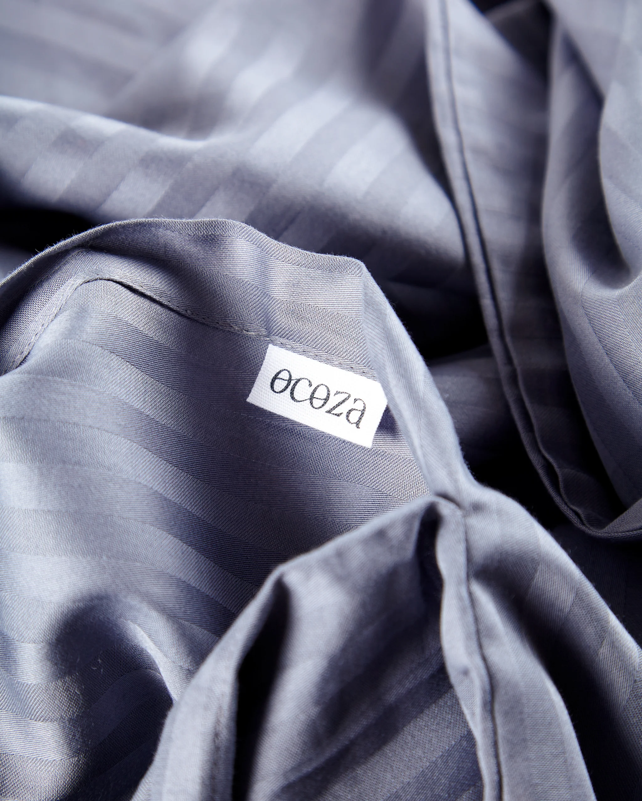 Sateen Stripe Flat Sheet Set - Dark Grey - Image 5