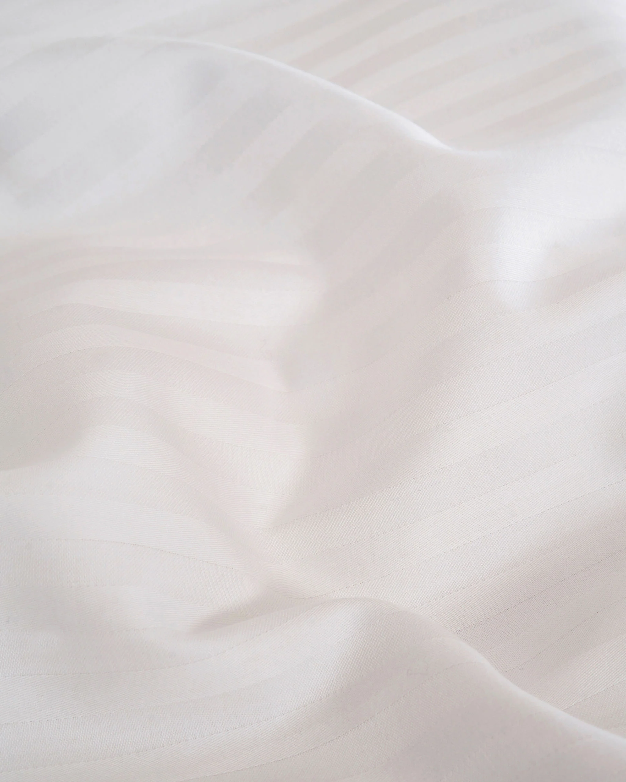 Sateen Stripe Flat Sheet Set - White - Image 4