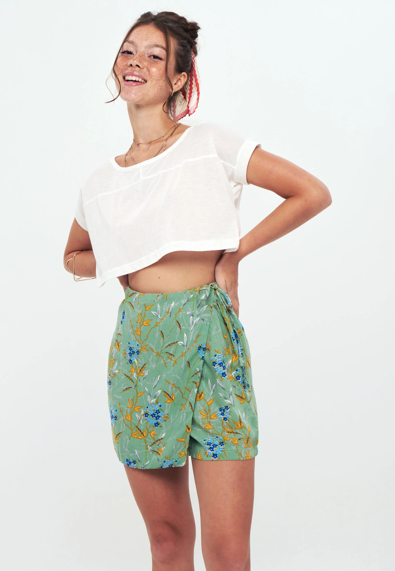 SKORT - Printed Wrap Skirt Short - green - Image 5