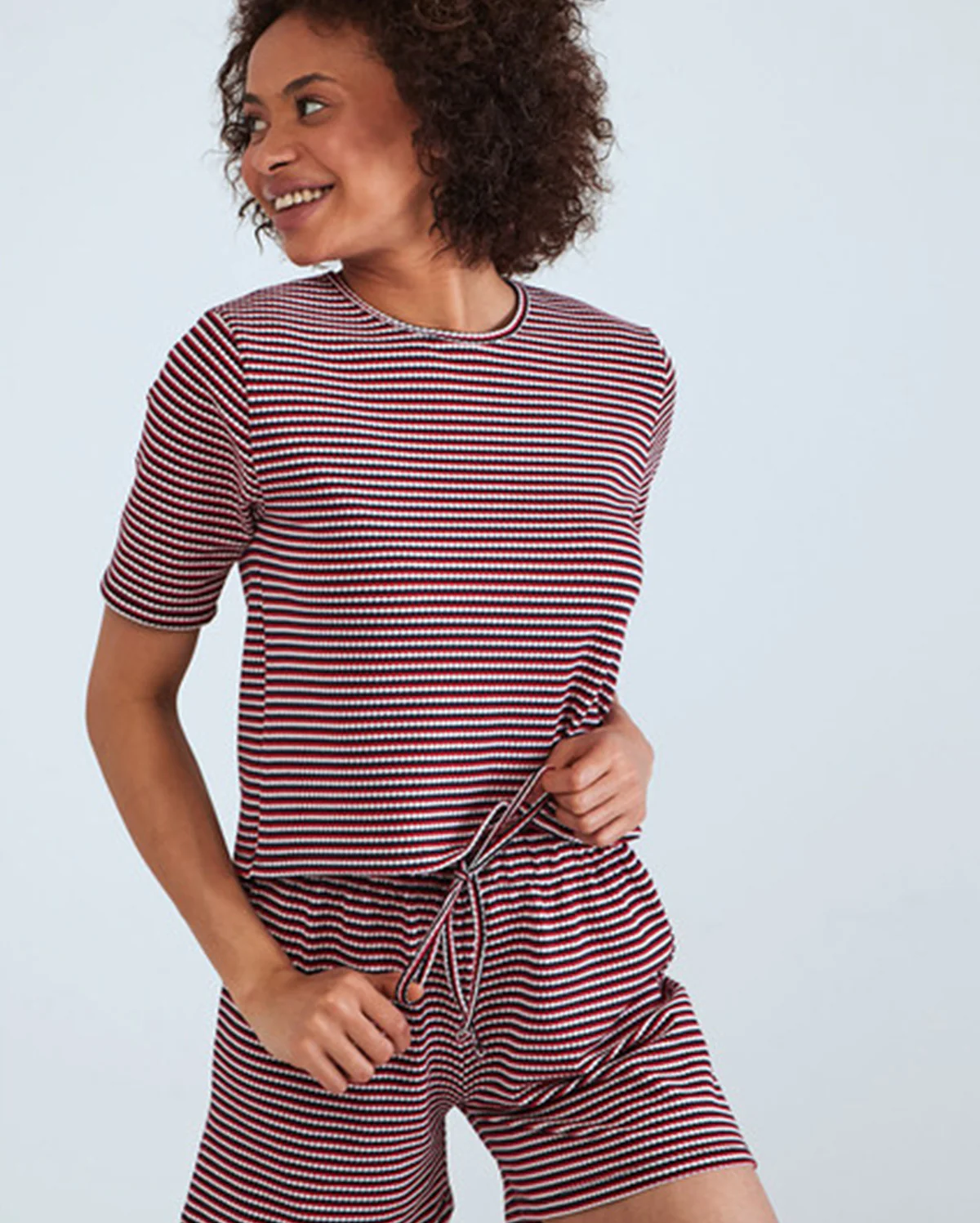 Soft Patterned Short Pyjama Set - Multi Colour - Image 4