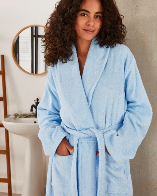 Spa Cotton Bathrobe - Blue - Image 2