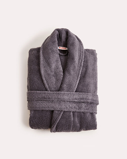 Spa Cotton Bathrobe Set 3 pcs - Dark Grey - Image 4