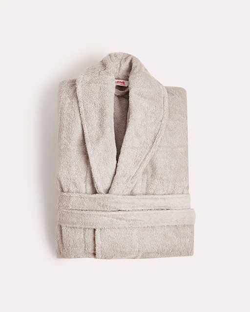 Spa Cotton Bathrobe Set 3 pcs -Light Grey - Image 2
