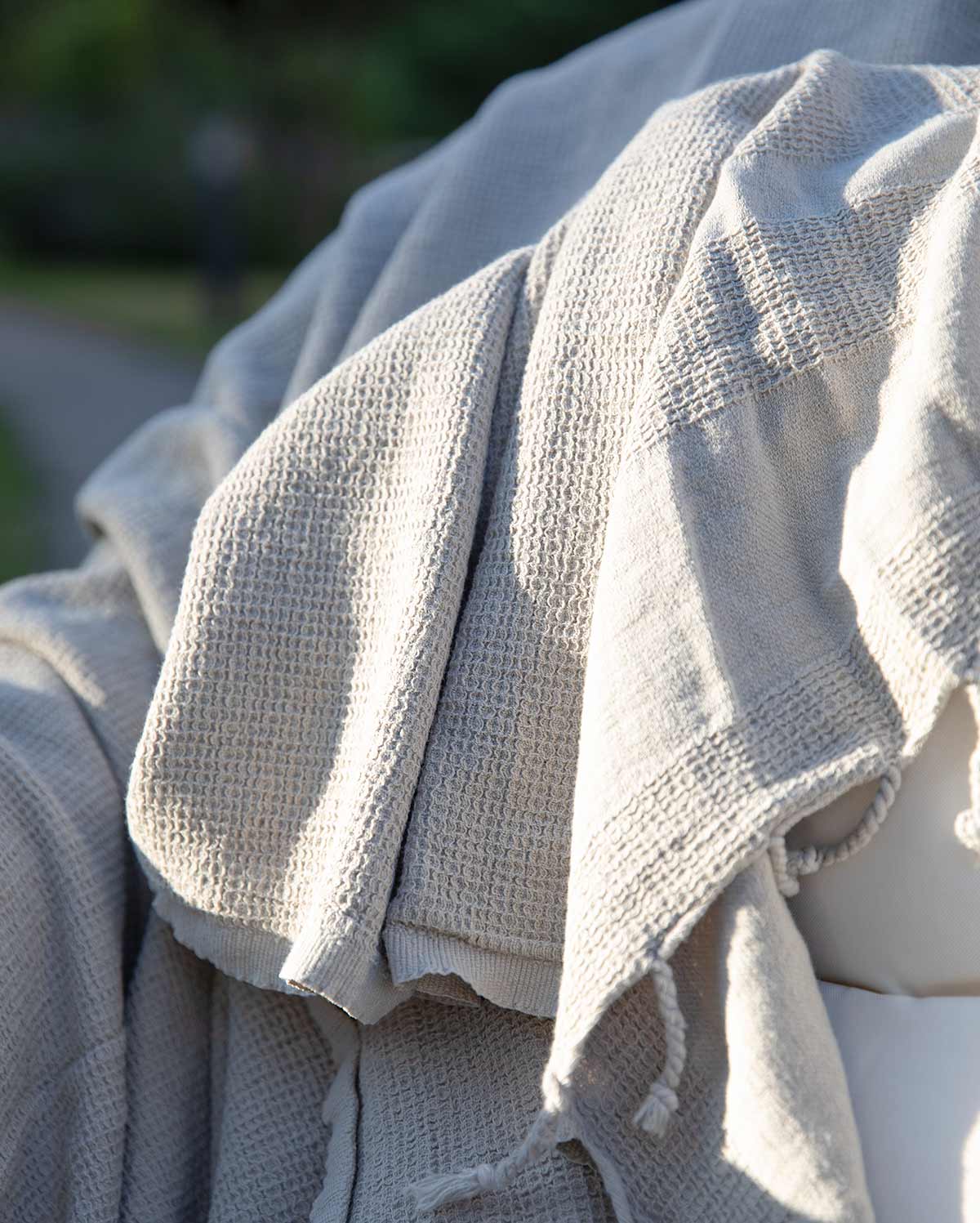 Stone Cotton Throw - Beige - Image 2