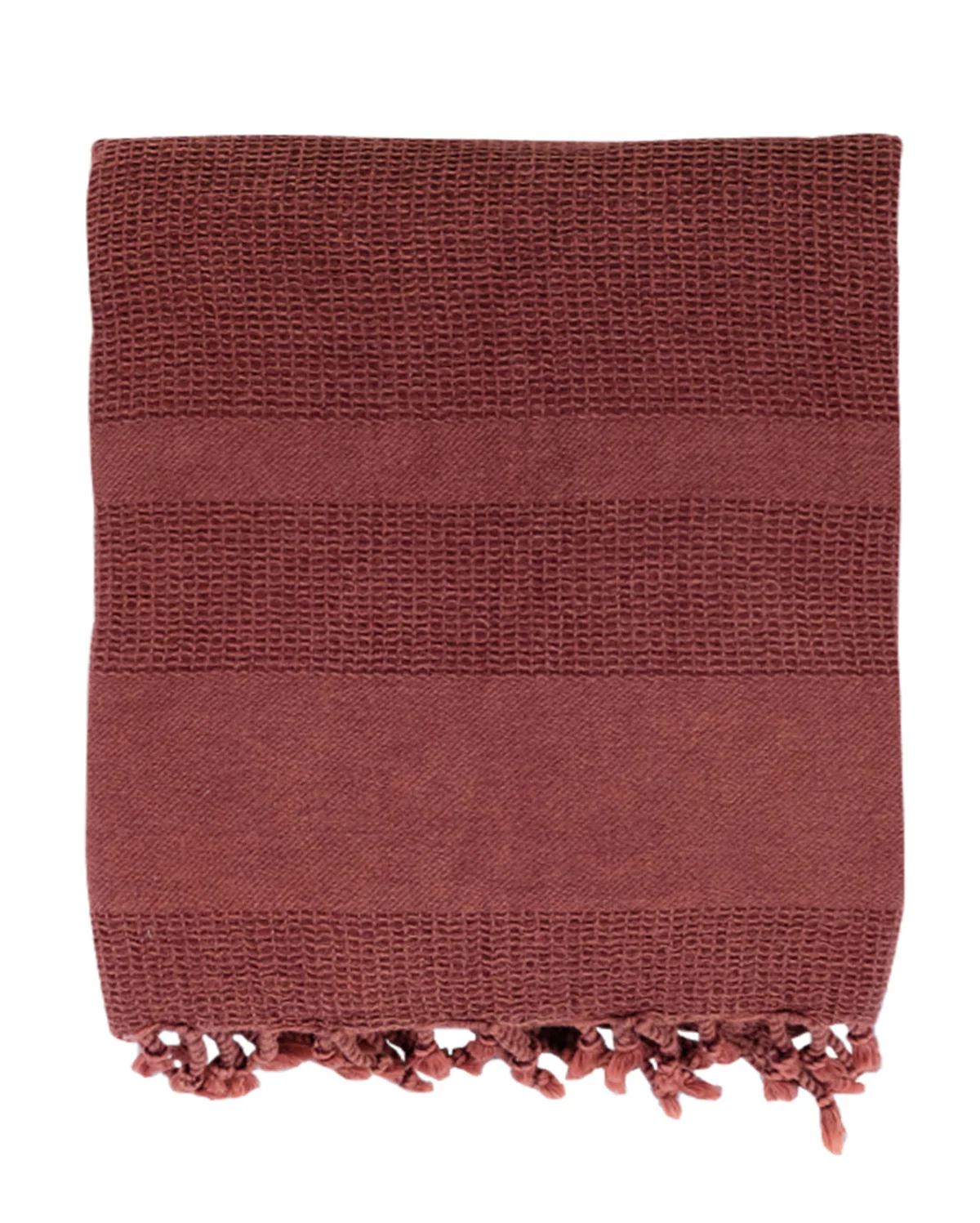 Stone Cotton Throw - Burgundy - Image 5