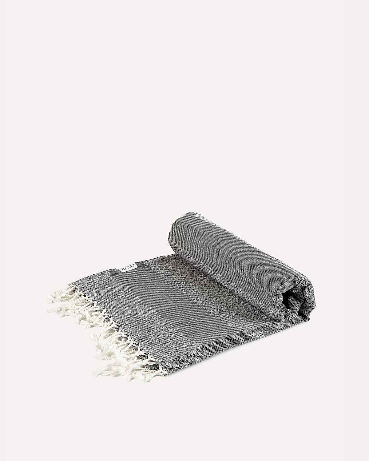 Stripes Handwoven Beach Towel - Grey - Image 4