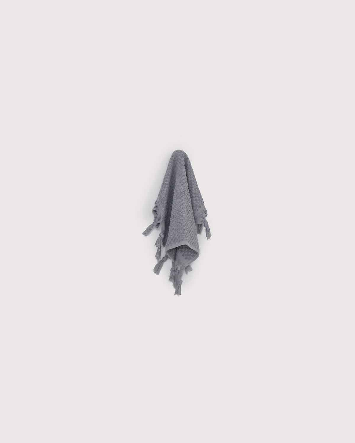 Cotton Tassel Towel Set - Grey (3 Towels) - Image 11