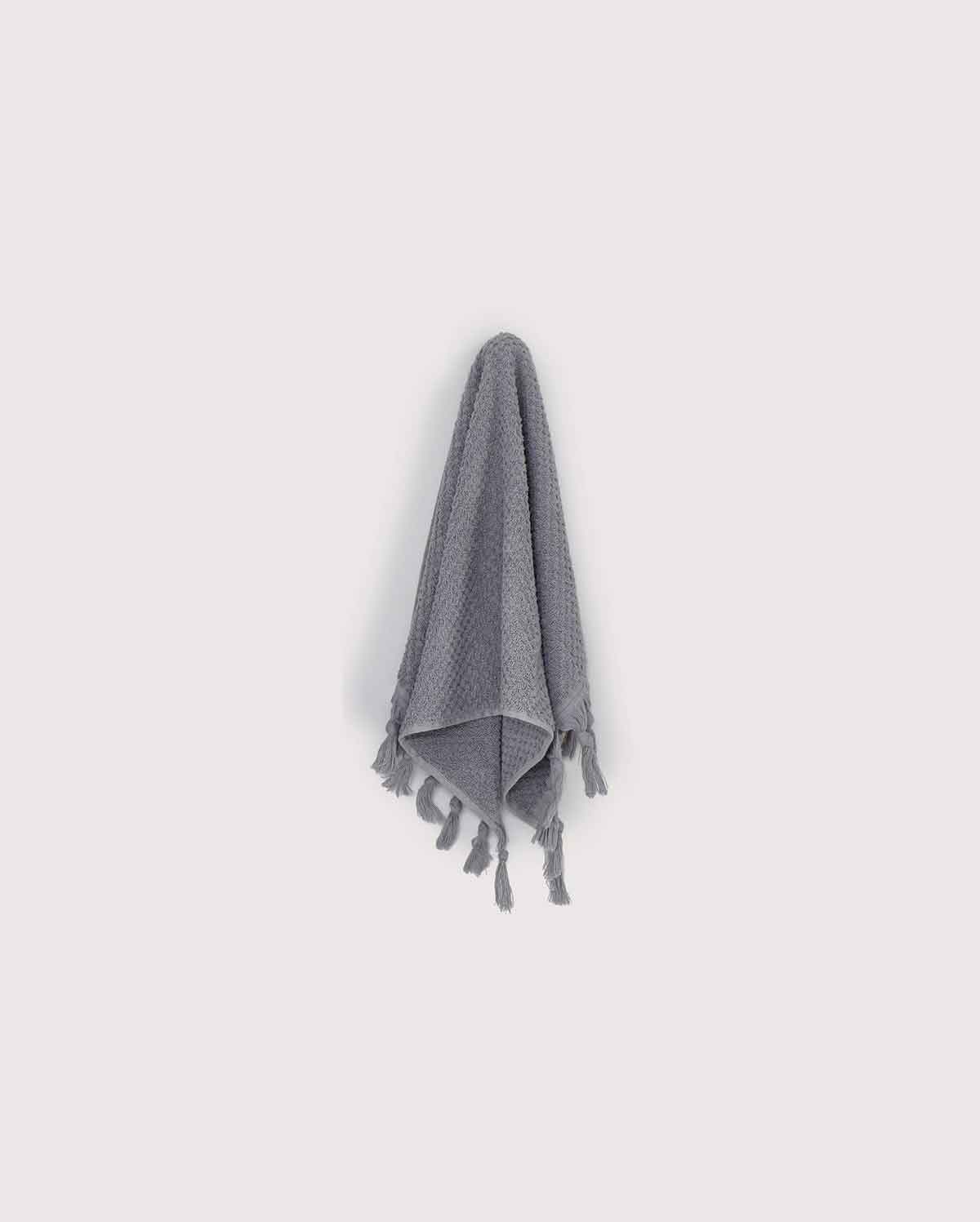 Cotton Tassel Towel Set - Grey (3 Towels) - Image 12
