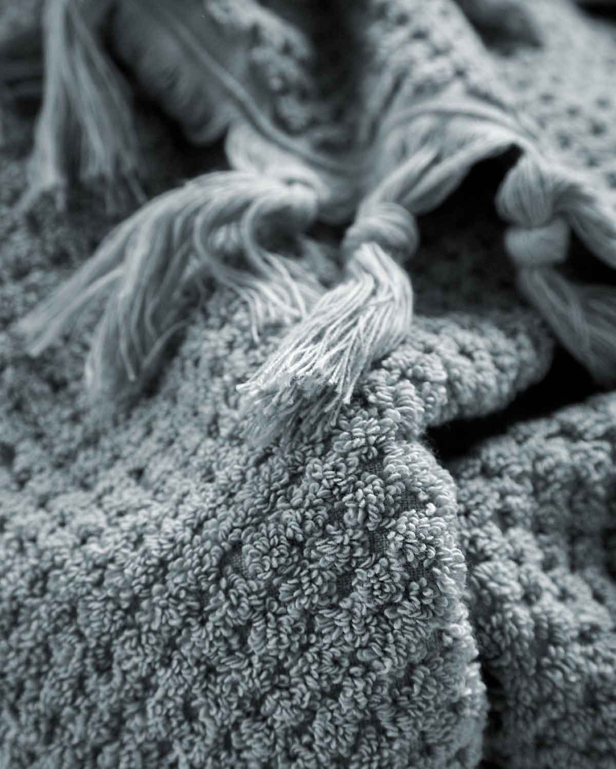Cotton Tassel Towel Set - Grey (3 Towels) - Image 8