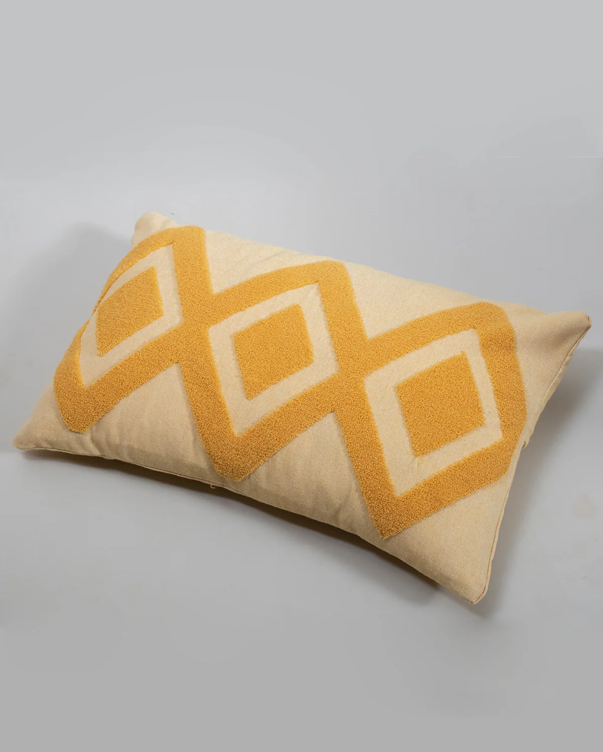 Zigzag Embroidery Cushion Cover - Mustard & Blush - Image 5